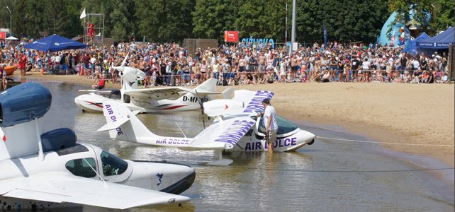 Small seaplanes at Mazury Airshow